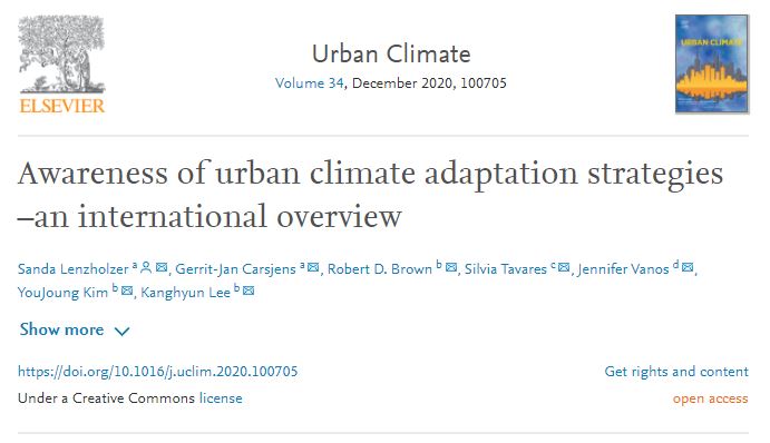 Awareness of urban climate adaptation strategies – an international&nbsp;overview